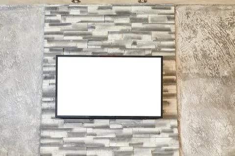TV set on a wall Stock Photos