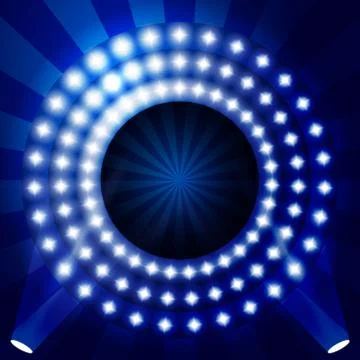 TV show backdrop with circles of lights - illuminated stage or podium for awa Stock Illustration
