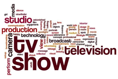Tv show word cloud Illustrazione stock