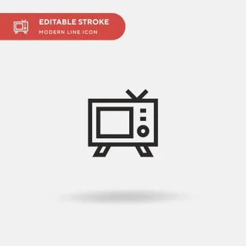 Tv Simple vector icon. Illustration symbol design template for web mobile UI  Stock Illustration