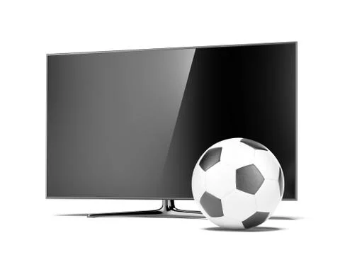 TV with a soccerball 库存插图