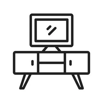 TV Stand icon image. Stock Illustration