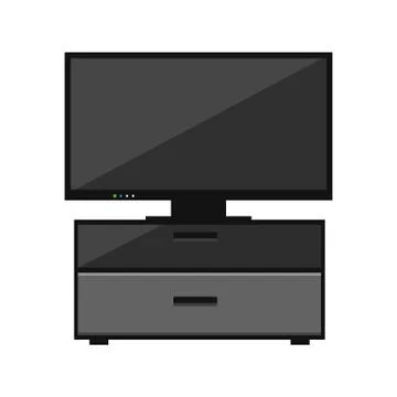 Tv on stand Stock Illustration