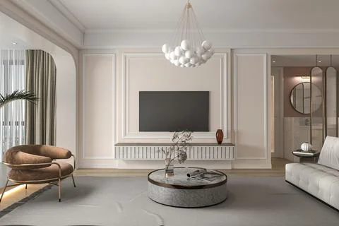 TV Stand or Wall Mount Choosing the Best Option for Your Living Room Stock Illustration