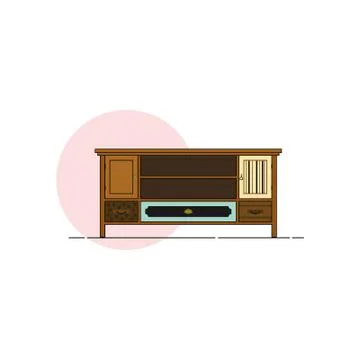 Tv stand retro vector design Иллюстрация