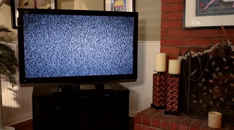 TV Static on Big Screen Dolly Move 4K Video stock 40449295
