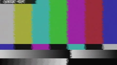TV Static Color Bars Glitch Error No Signal, Analog Television Error Screen Video stock 311717548