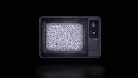 TV static in dark room. 3d rendering Stock Footage 134491380