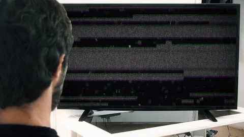 TV Static Interference Glitch Stock Footage 88618180