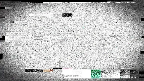 TV static noise and digital damage on television broadcasting signal Stock Footage 70913683