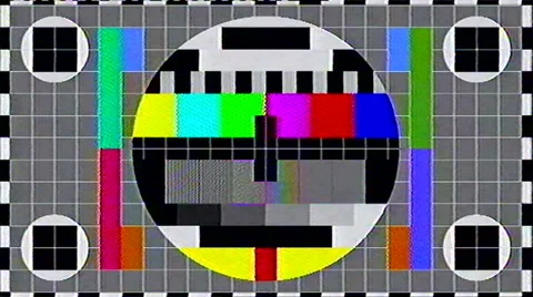 Tv static noise color bars bad signal Stock Footage