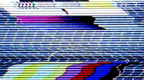TV Static Noise Glitch Effect – Original Photo from a vintage Television Foto stock