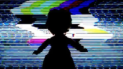 TV Static Noise Glitch Effect - Concept for your project Foto stock