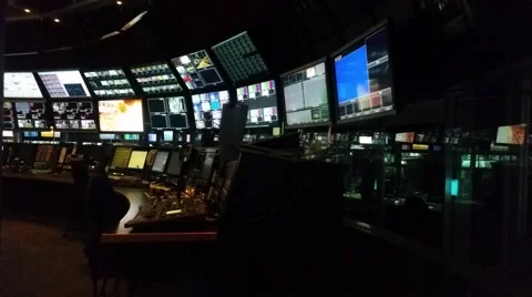 TV station control room Stock Footage