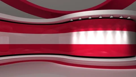 TV studio. Austria. Austrian flag. News studio.  3d render. 3d Vidéo 151302799