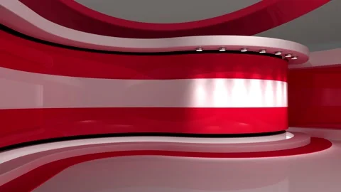 TV studio. Austria. Austrian flag. News studio. News room. 3d render. 3d Vidéo 151302835
