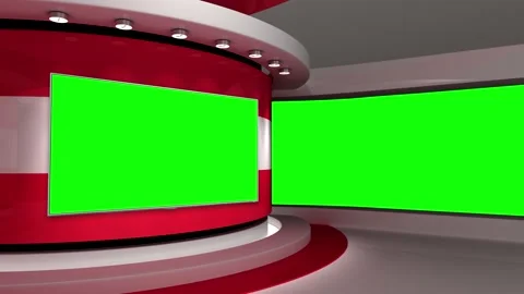 TV studio. Austria. Austrian flag. News studio.  Loop animation. Green screen Stock Footage 151302879