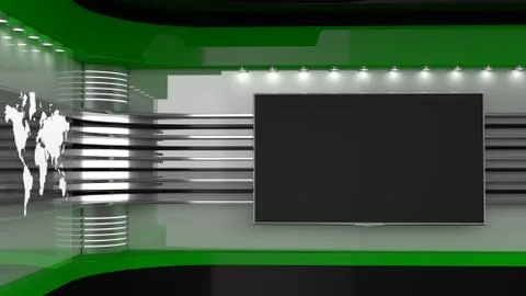 Tv Studio. Backdrop for TV shows. News studio. 3D rendering. Stock Illustration
