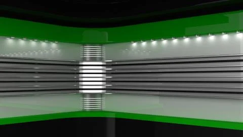 Tv Studio. Backdrop for TV shows. News studio. 3D rendering. Stock Illustration