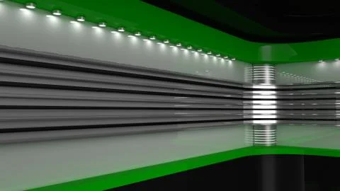 Tv Studio. Backdrop for TV shows. News studio. 3D rendering. Stock Illustration