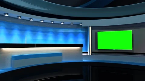 Tv Studio. Background for any green screen or chroma key video production Stock Footage 62183471