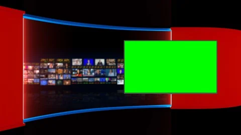 Tv Studio. Background for News Broadcasts. Blurred of studio at TV station. Stock Footage 127927443