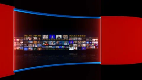 Tv Studio. Background for News Broadcasts. Blurred of studio at TV station. 스톡 동영상 127927859