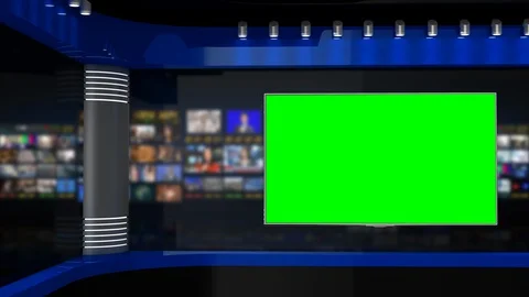 Tv Studio. Background for News Broadcasts. Blurred of studio at TV station. Stock Footage 127978521