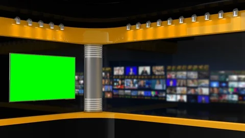 Tv Studio. Background for News Broadcasts. Blurred of studio at TV station. 스톡 동영상 127989418