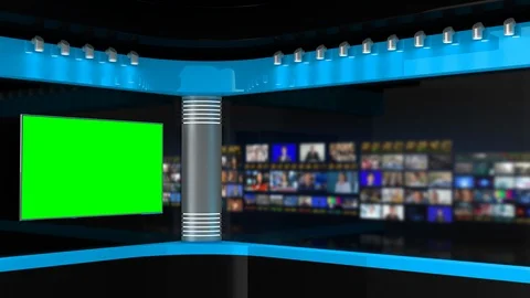 Tv Studio. Background for News Broadcasts. Blurred of studio at TV station. 스톡 동영상 128004927