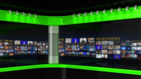 Tv Studio. Background for News Broadcasts. Blurred of studio at TV station. 스톡 동영상 128007984