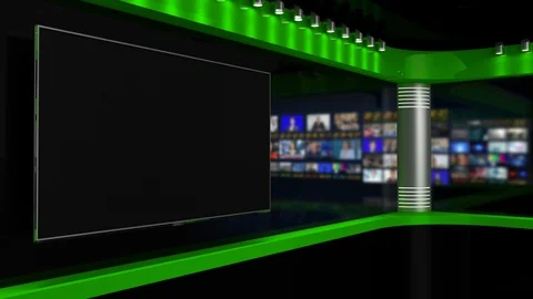 Tv Studio. Background for News Broadcasts. Blurred of studio at TV station. 스톡 동영상 128012961