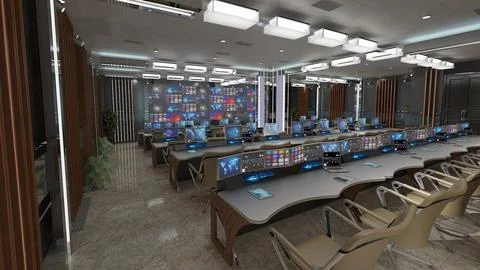 TV Studio Control Room 1 3D Model