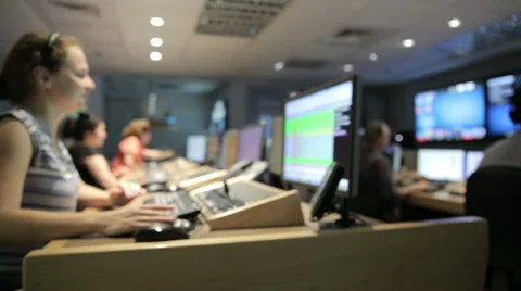 TV studio control room track right Stock-Footage 50894687