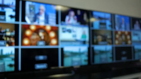 TV Studio Gallery Background MultiView Screen 4K Chromakey Video Background Stock Footage 90083486