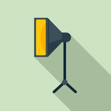 Tv studio light icon, flat style Stock Illustration