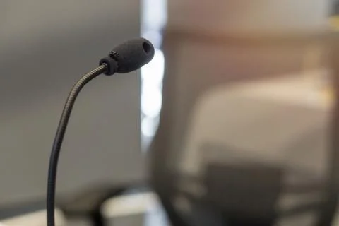 TV studio microphone., microphone in studio for voice actor, radio broadcasti Stock Photos