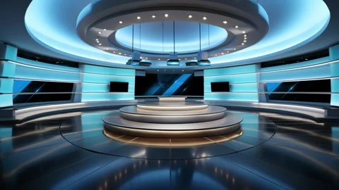 News Tv Studio Set Stock Video Footage | Royalty Free News Tv Studio ...