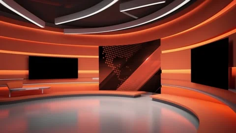 Tv studio. News room. Studio Background. Newsroom bakground. Vídeos de archivo 253751553