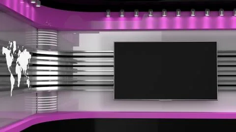 Tv Studio. Pink studio. Backdrop for TV shows . Illustrazione stock