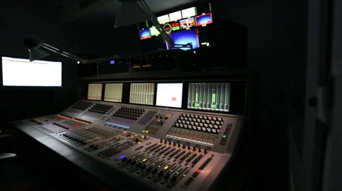 TV studio sound console track left Stock-Footage 50886464
