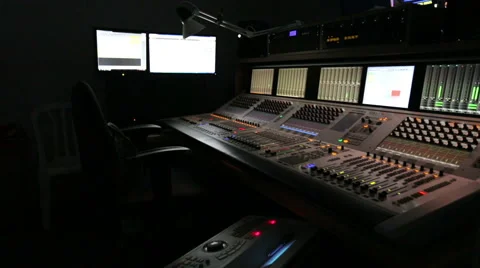 TV studio sound console track right Stock-Footage 50886474