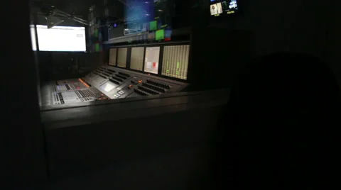 TV studio sound console track left Stock-Footage 50886483