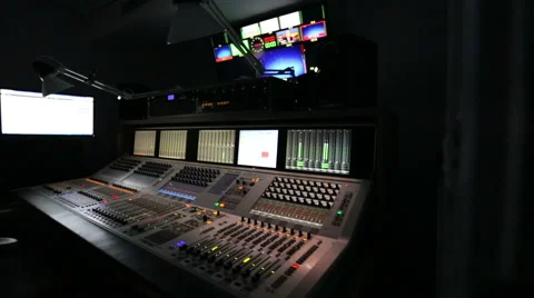 TV studio sound console track left Stock-Footage 50886491