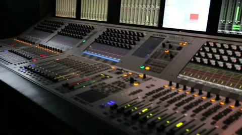 TV studio sound console track left Stock-Footage 50886608