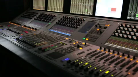 TV studio sound console track left Stock-Footage 50886611