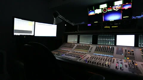 TV studio sound console track right Stock-Footage 50886619