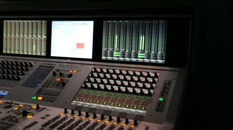 TV studio sound console track left Stock-Footage 50886671
