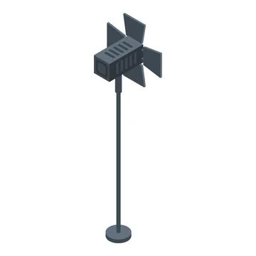 Tv studio spotlight icon, isometric style Stock Illustration