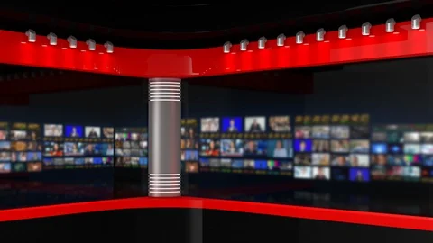 Tv Studio. Studio. News studio. Stock Footage 127996275